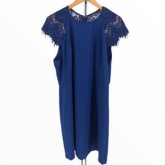 Brixton Ivy Cobalt Blue Lace Tenley Cap Sleeve Dress StitchFix NWT size XL - Picture 2 of 13